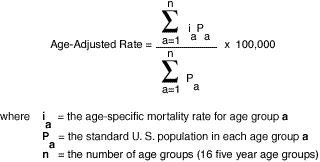 Equation for Age-Adjusted Rates